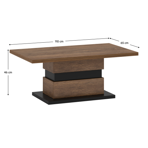 Konferenční stolek, dub bolzano / černá, DELIS T