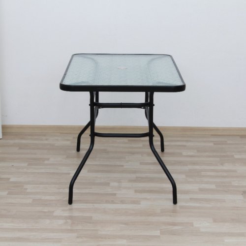 Jídelní stůl, tvrzené sklo/ocel, DEMAT