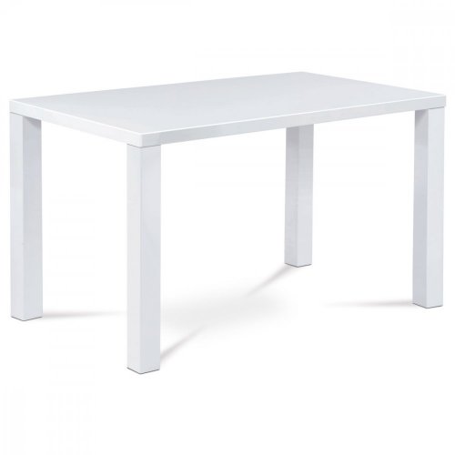 Jídelní stůl AT-3006 WT - 120x80x76 cm, vysoký lesk bílý