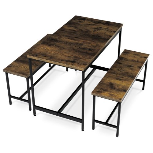 Jídelní set 1+2, rozměr stolu 110x60x75, rozměr lavice 98x30x47, MDF, barva staré dřevo