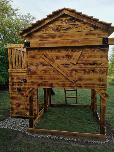 Dětský domeček Monkey´s Home Chatrč pirát Storm s houpačkami - zelené Dětský domeček Monkey´s Home Chatrč pirát Storm