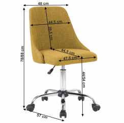 Kancelářská židle, žlutá/chrom, EDIZ
