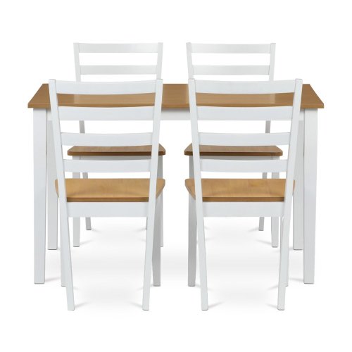 Jídelní set 1+4, rozměr stolu 120x75x75 cm, MDF, dýha, masivní nohy, moření dub
