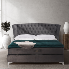 Boxspringová postel 180x200, šedá, MERSIA