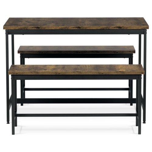Jídelní set 1+2, rozměr stolu 110x60x75, rozměr lavice 98x30x47, MDF, barva staré dřevo