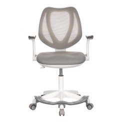 Dětská židle, výškově nastavitelná, šedá síťovina, KA-C806 GREY