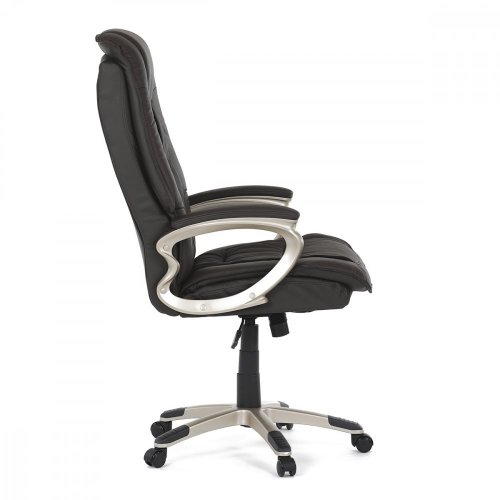 Kancelářská židle, tmavě hnedá kůže KA-Y293 BR
