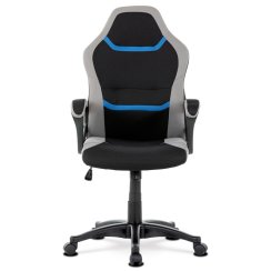 Herní židle, houpací mechanismus, černá látka, KA-L611 BLUE