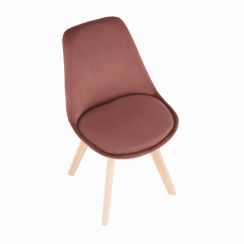 Židle, růžová Velvet látka/buk, LORITA