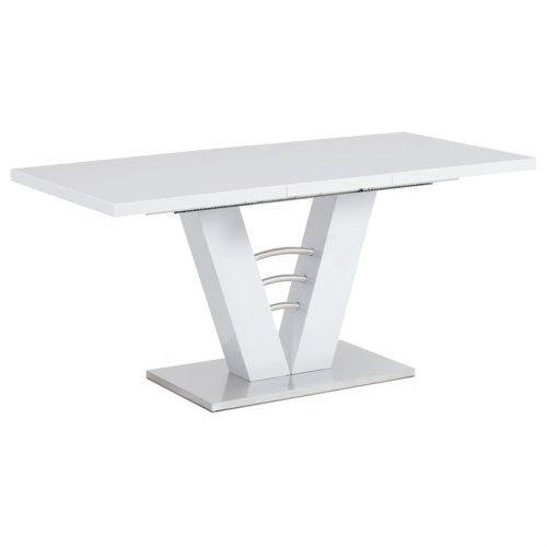 Jídelní stůl rozkládací 120-160x80 cm, mdf, bílá, HT-510 WT