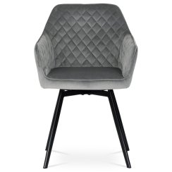 Jídelní židle, šedá, sametová látka, DCH-425 GREY4