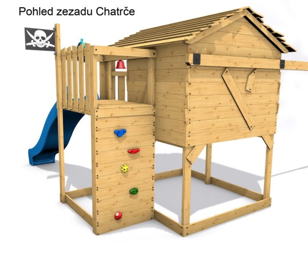 Dětský domeček Monkey´s Home Chatrč pirát Storm s houpačkami - zelené Dětský domeček Monkey´s Home Chatrč pirát Storm