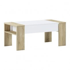 Konferenční stolek, dub sonoma/bílá, PULA