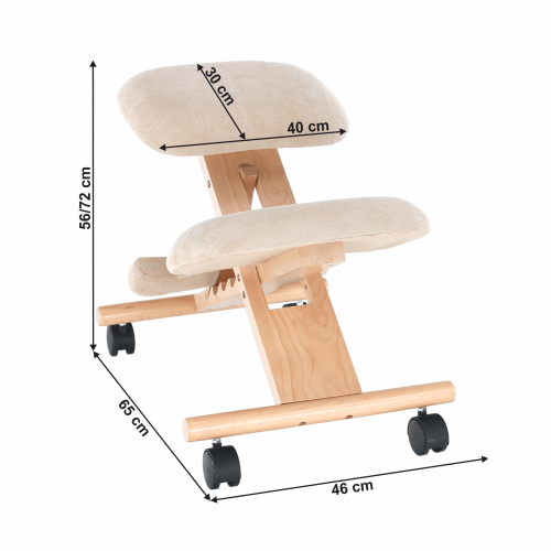 Ergonomická klekačka, krémová/buk, GROCO
