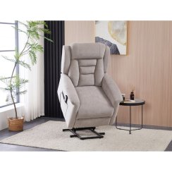 Polohovací křeslo, elektrické kabelové ovládání, béžová, látka, TV-7072 LAN2