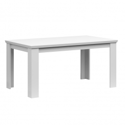 Rozkládací jídelní stůl, bílá, 160-200x91 cm, ARYAN