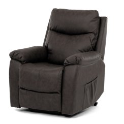 Polohovací křeslo, elektrické kabelové ovládání, hnědá, látka vintage, TV-5874 BR