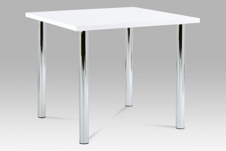 Jídelní stůl AT-1913B WT - 90x90 cm, vysoký lesk bílý