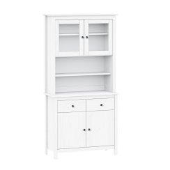 Sestava příborník TORINO bílá, kovové úchytky