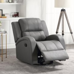 TV a relaxační křeslo, manuální polohování, potah šedá látka TV-4089 GREY