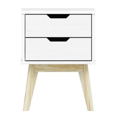 Noční stolek 2 zásuvky BONITO bílý lak