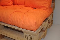 Polstry na paletový nábytek - látka oranžový melír