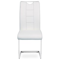 Jídelní židle, bílá, ekokůže, DCL-411 WT