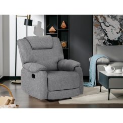 Relaxační křeslo, šedá, látka, TV-4088 SIL2