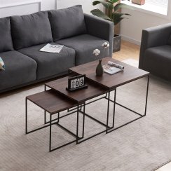 Konferenční stolek 60x60cm, mdf, ořech, AF-3008 WAL