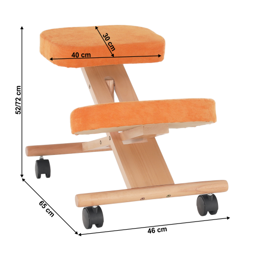 Ergonomická klekačka, oranžová / buk, FLONET