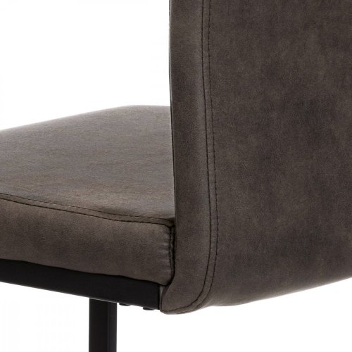 Jídelní židle, šedá látka v dekoru vintage kůže, DCL-412 GREY3