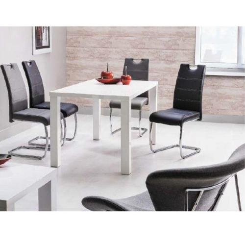 Jídelní stůl, bílá vysoký lesk HG, 140-180x80 cm, ASPER NEW TYP 1