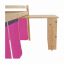 Postel s PC stolem, borovicové dřevo / růžová, 90x200 cm, ALZENA