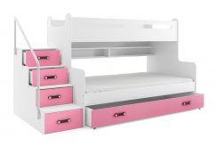 Patrová postel Maty NEW ÚP bílá/růžová