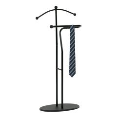 Němý sluha, výška 110 cm, masiv kaučukovník, černé moření, kov černý