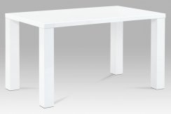Jídelní stůl AT-3007 WT - 135x80x76 cm, vysoký lesk bílý