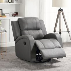 Polohovací křeslo, šedá, látka vintage, TV-4089 GREY