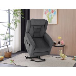 Polohovací křeslo, elektrické kabelové ovládání, šedá, látka, TV-7072 GREY2