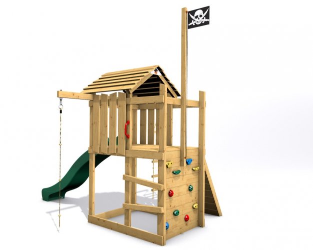 Dětské hřiště Monkey´s Home Malý pirát JOE se zelenou skluzavkou 2024 .