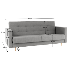 Celočalouněná sestava 3+1+1, látka šedá, AMEDIA