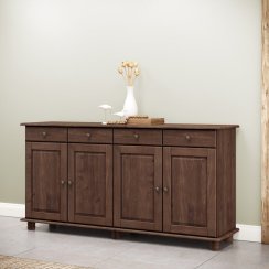 Příborník 4 dveře + 4 zásuvky RUBI tmavě hnědá