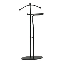 Němý sluha, výška 110 cm, masiv kaučukovník, černé moření, kov černý