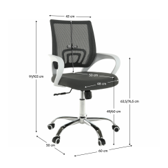 Kancelářské křeslo, šedá/bílá, SANAZ TYP 2