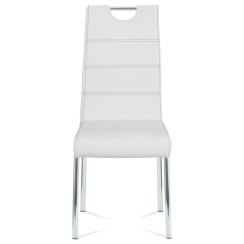 Jídelní židle, bílá, ekokůže, HC-484 WT