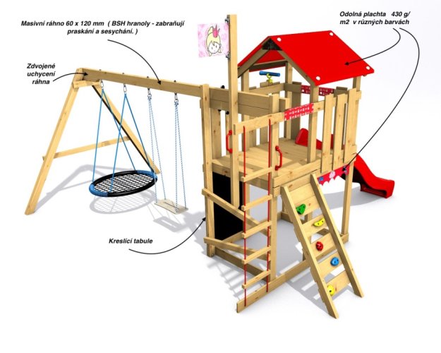 Dětské hřiště Monkey´s Home Malý pirát HOOK s modrou skluzavkou Dětské hřiště Monkey´s Home Malý pirát HOOK s modrou skluzavkou