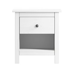 Noční stolek TORINO bílý, kovové úchytky