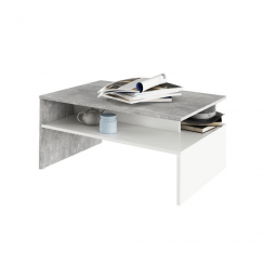 Konferenční stolek, beton / bílý, DAMOLI