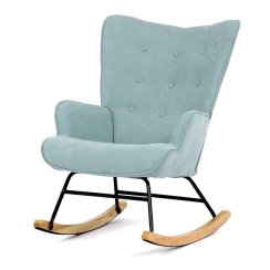 Houpací křeslo, modrá, látka, AK-371 BLUE2