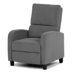 TV a relaxační křeslo, manuální polohování, potah manšestrová šedá látka TV-4011 GREY2