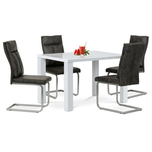 Jídelní stůl AT-3006 WT - 120x80x76 cm, vysoký lesk bílý